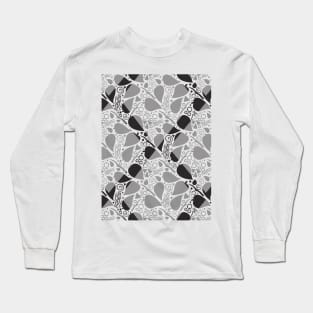 Leaf Doodle Seamless Surface Pattern Design Long Sleeve T-Shirt